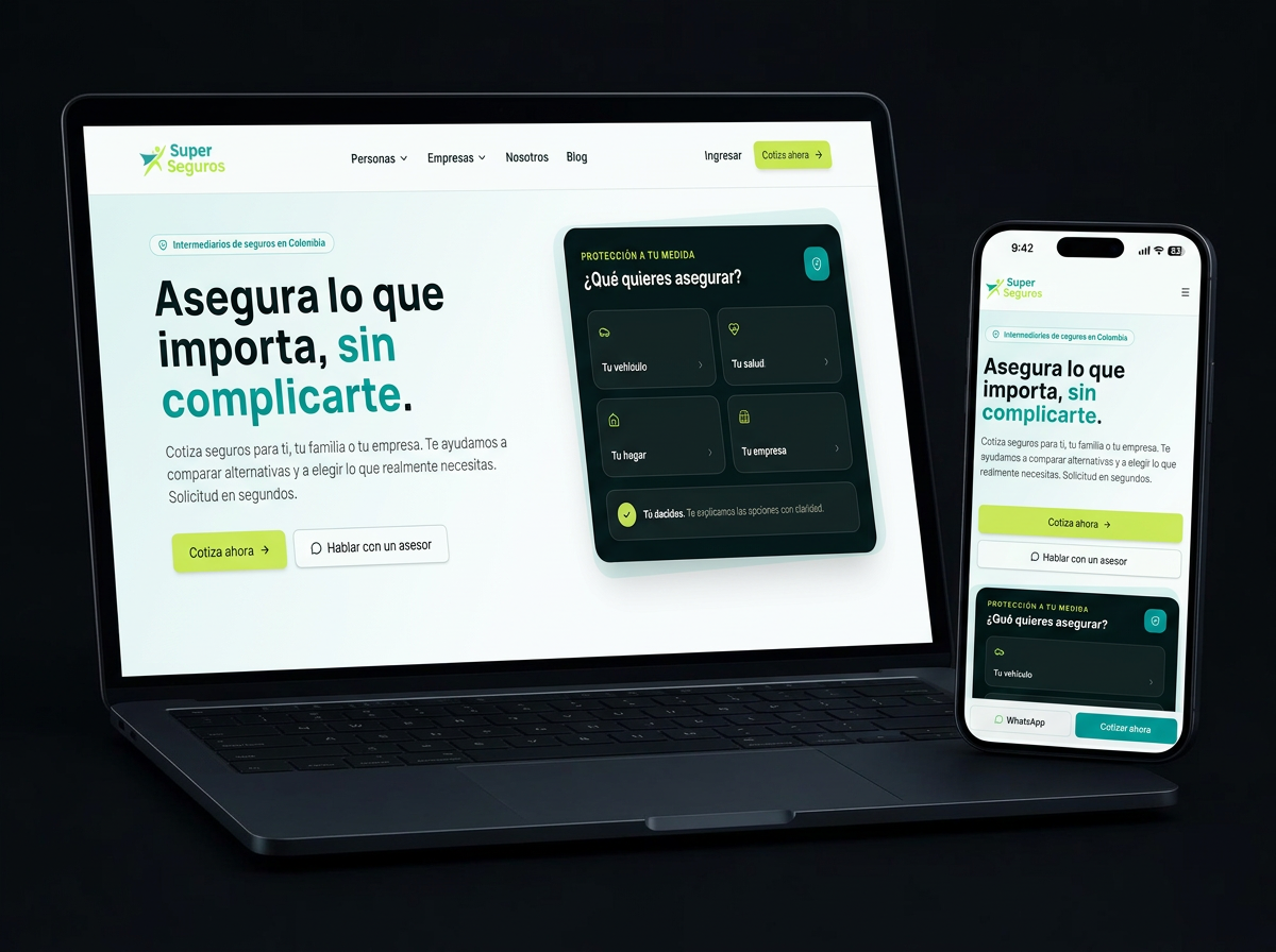 Mockup del proyecto Súper Seguros